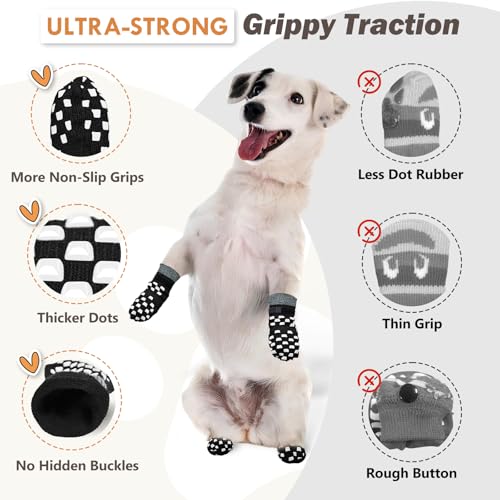 AIEDOULER calcetines para perros, enfoque lateral, doble agarre para suelos duros