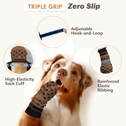 Zapatos para perro AIEDOULER con tracción en suelos de madera