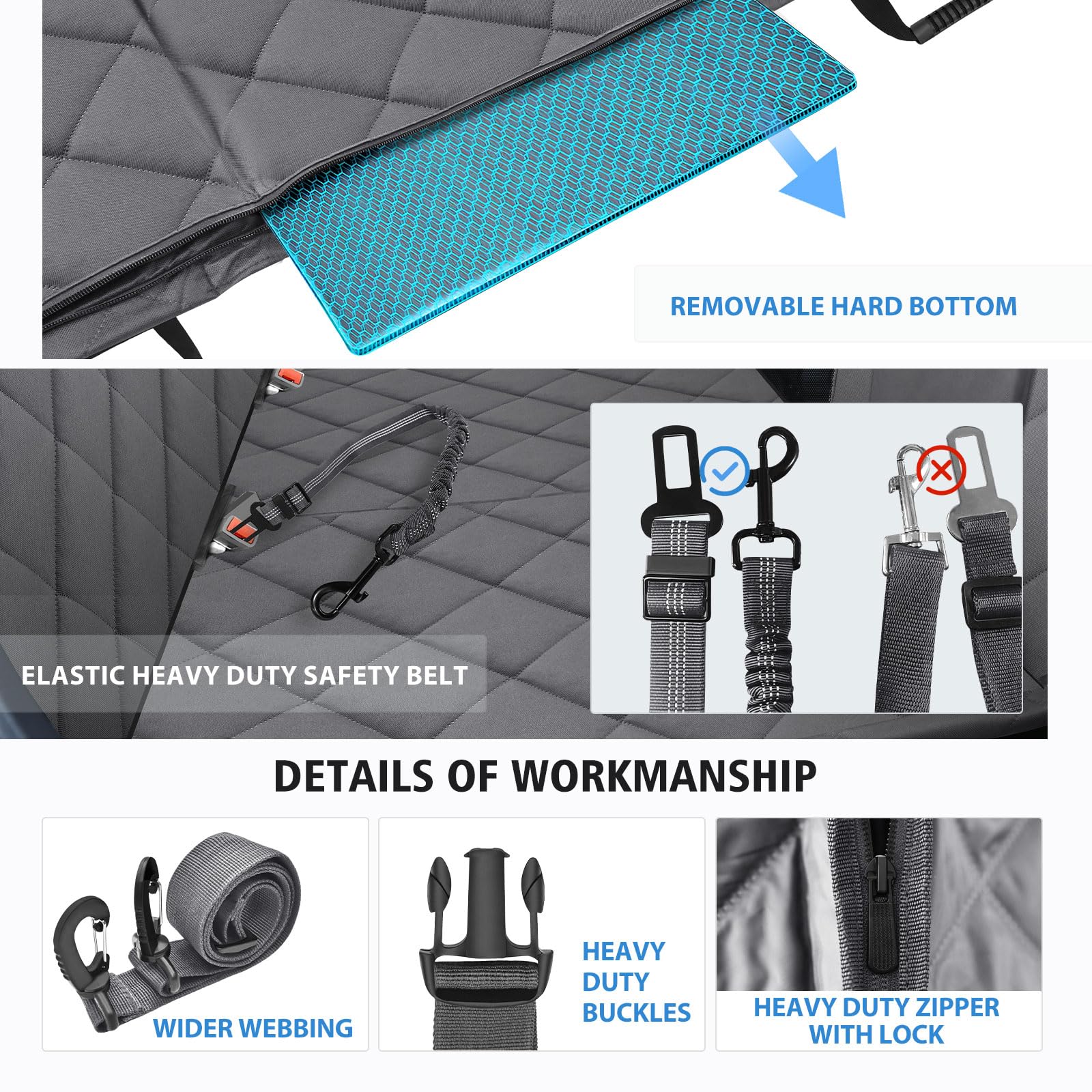 AIEDOULER bolsillos de almacenamiento laterales, ordena accesorios del perro.