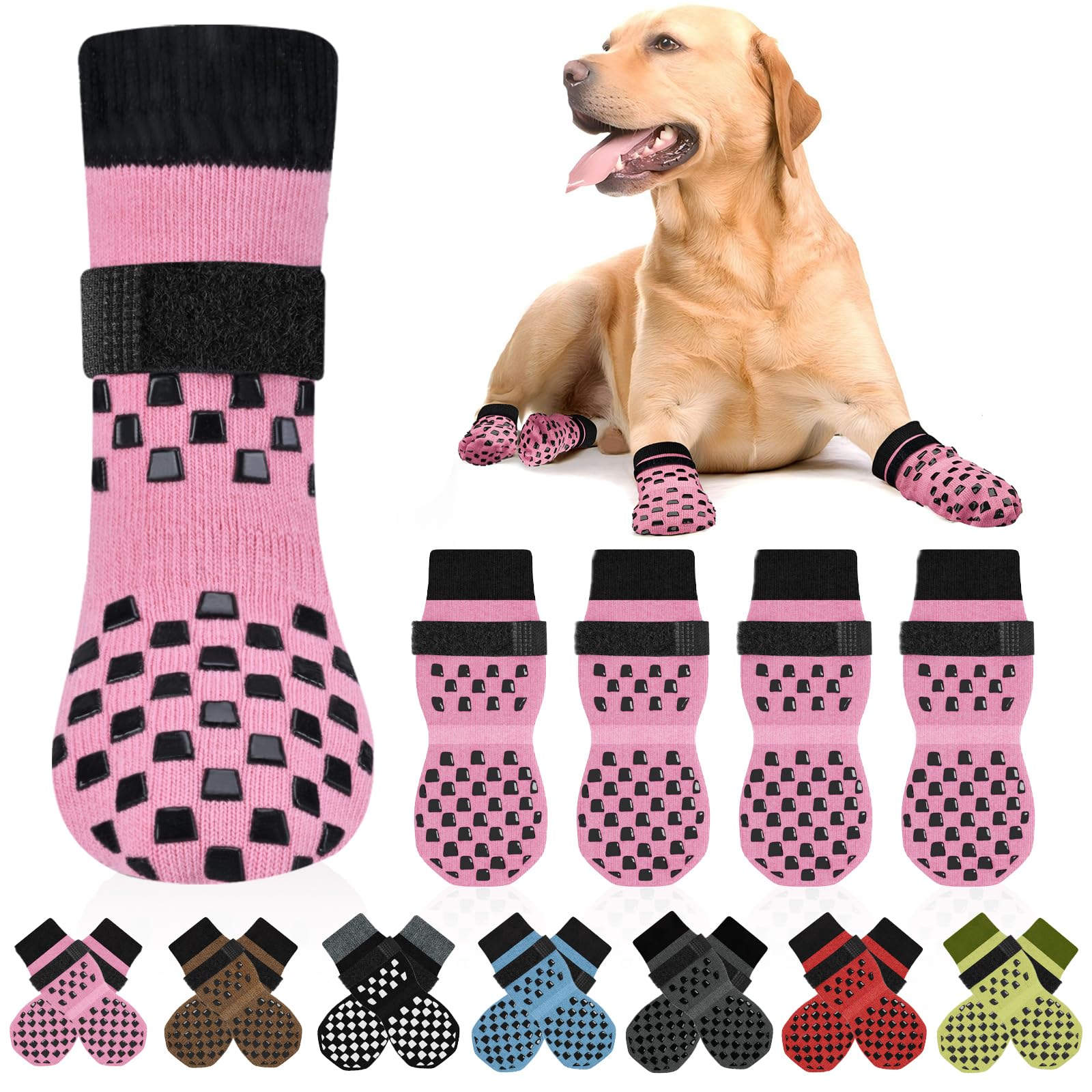 AIEDOULER calcetines para perros con ajuste triple y seguro.