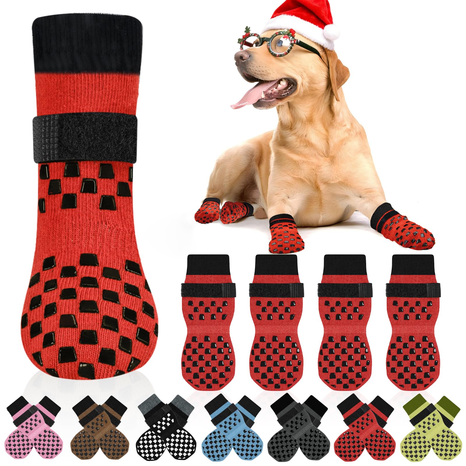 Calcetines antideslizantes AIEDOULER para perros con agarre en suelos lisos