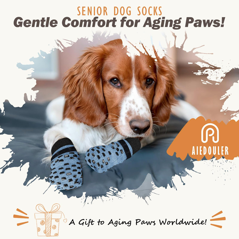 AIEDOULER calcetines para perros mayores que aportan estabilidad en suelos resbaladizos.