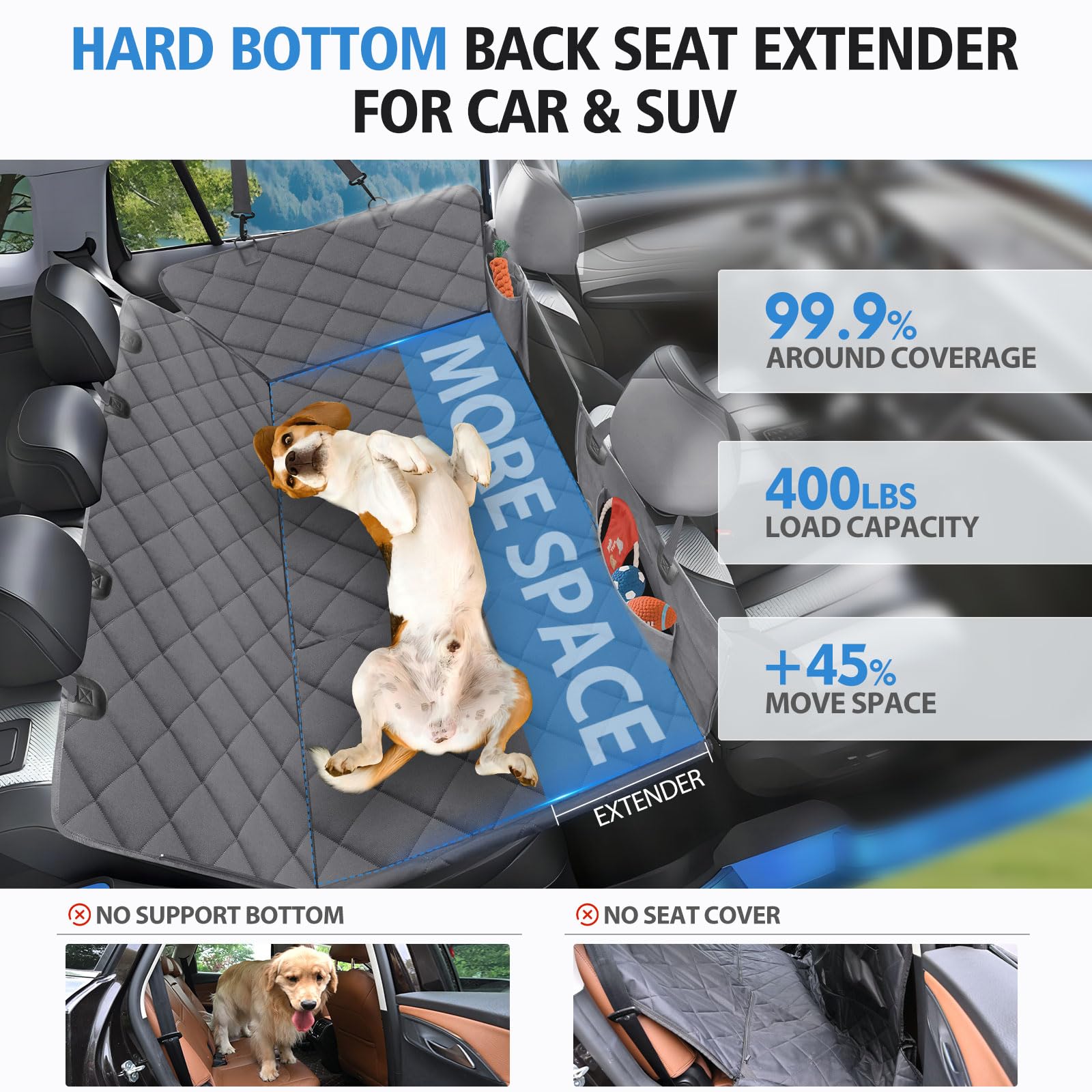 AIEDOULER cubierta de asiento trasero impermeable, protege pelo y manchas.