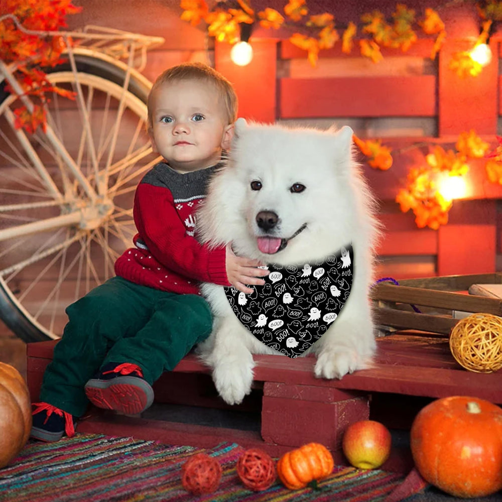 Bandana aienssfwe con calavera para perro, estilo Halloween.
