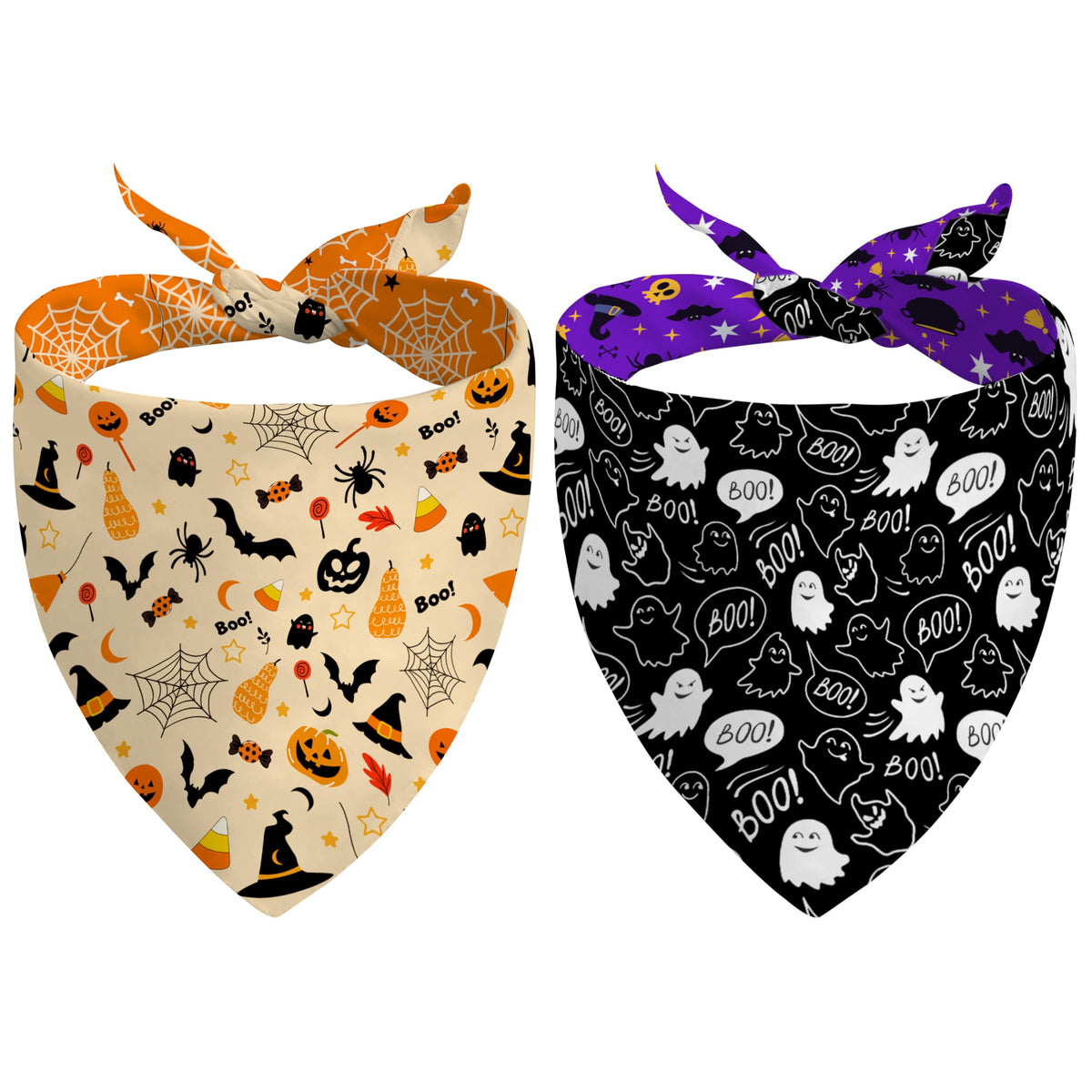 Bandana aienssfwe para perro, Halloween, diseño doble cara para fiestas.