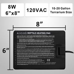 Aiicioo calentador terrario 8w base inferior mantiene temperatura constante para reptiles.