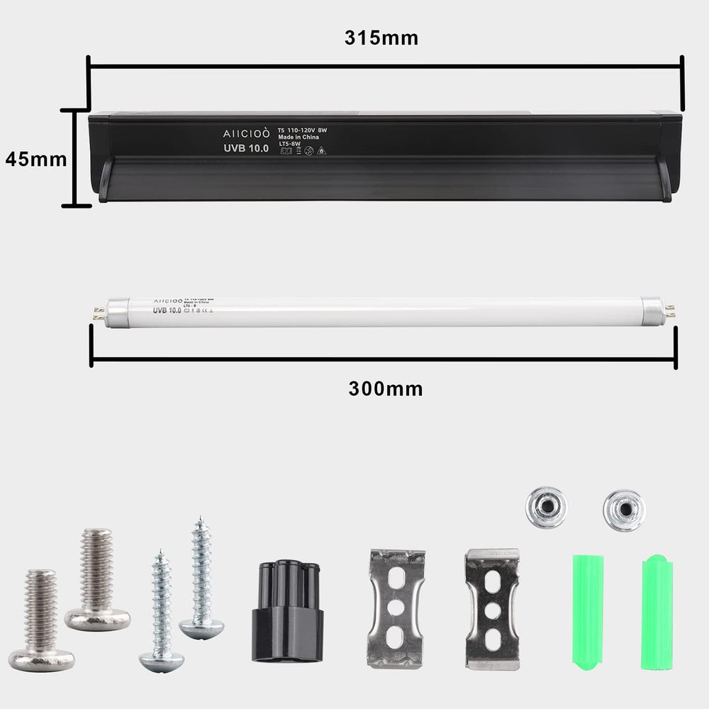 aiicioo uvb con reflector de aluminio de alta eficiencia para reptiles