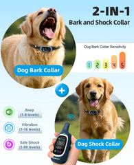 AIKEEP collar 2 en 1 para perros, modo choque y anti-ladridos.