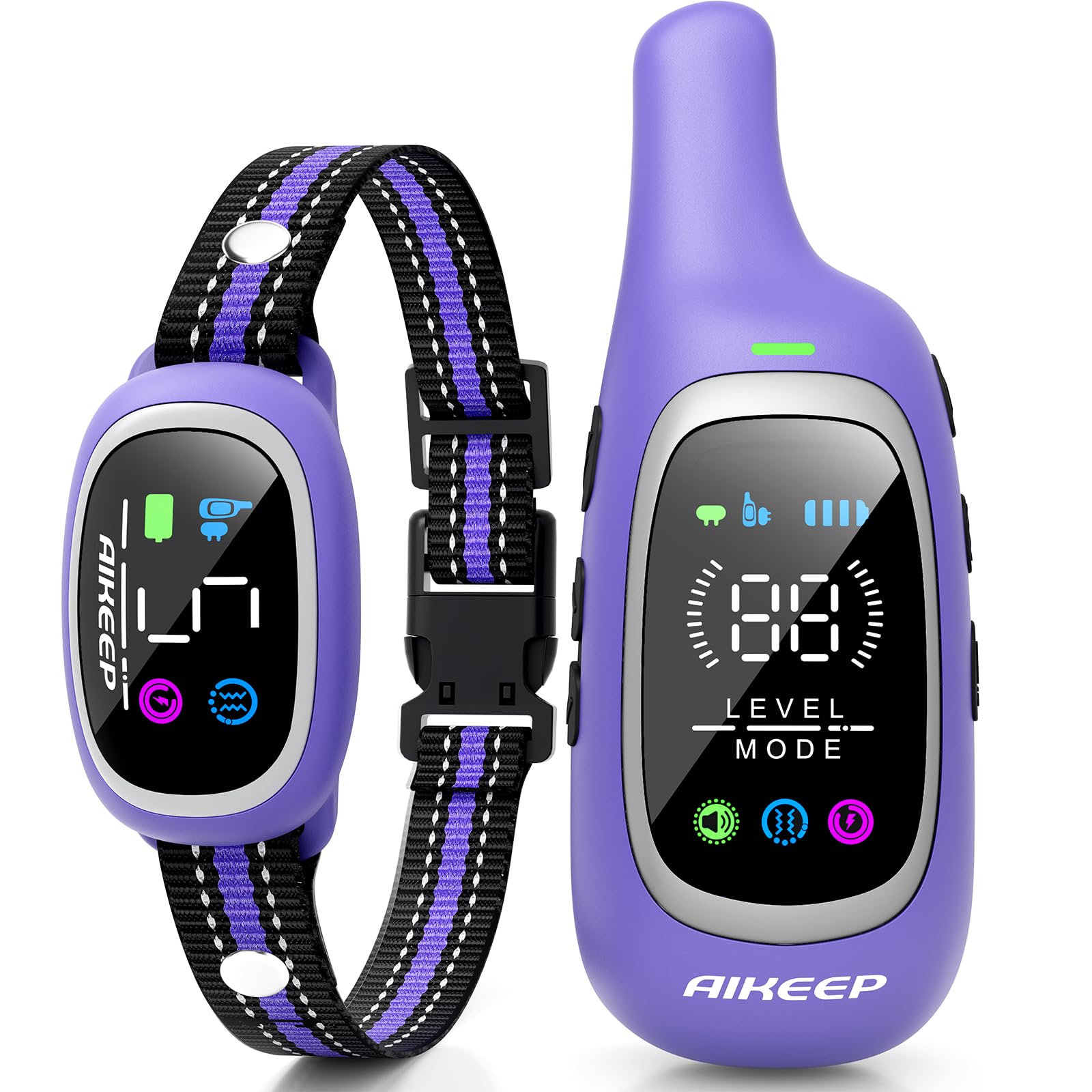 AIKEEP collar 2 en 1: demostración de choque y ladrido para adiestramiento seguro.