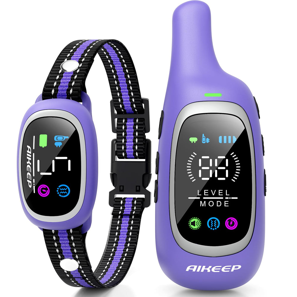AIKEEP collar 2 en 1: demostración de choque y ladrido para adiestramiento seguro.