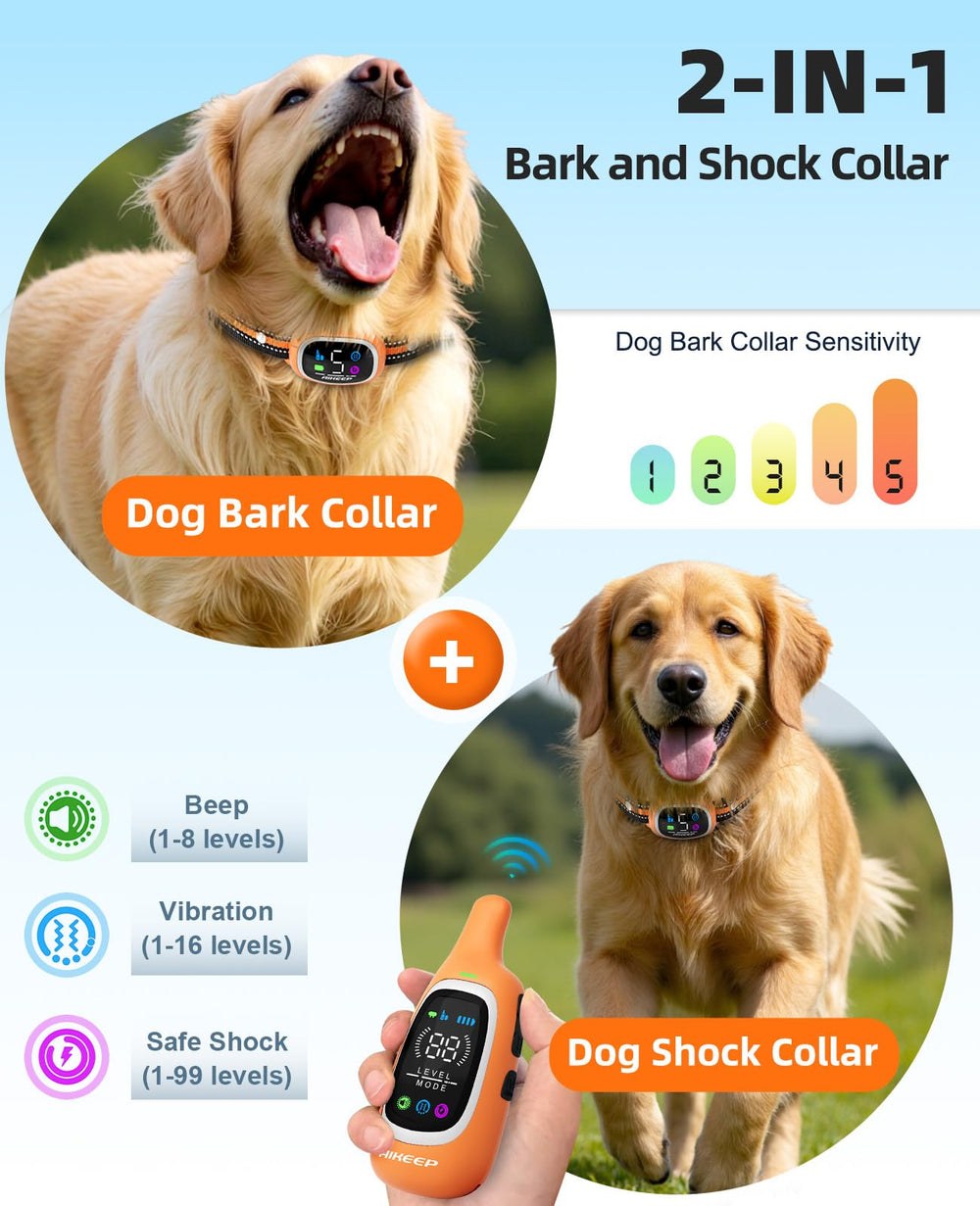 AIKEEP sistema de choque y ladrido para perros, entrenamiento controlado
