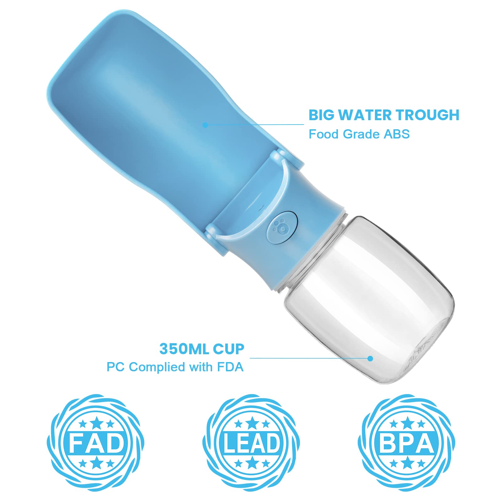 AIKIDS dispensador-agua-perro-plegable con tapa hermética sin fugas