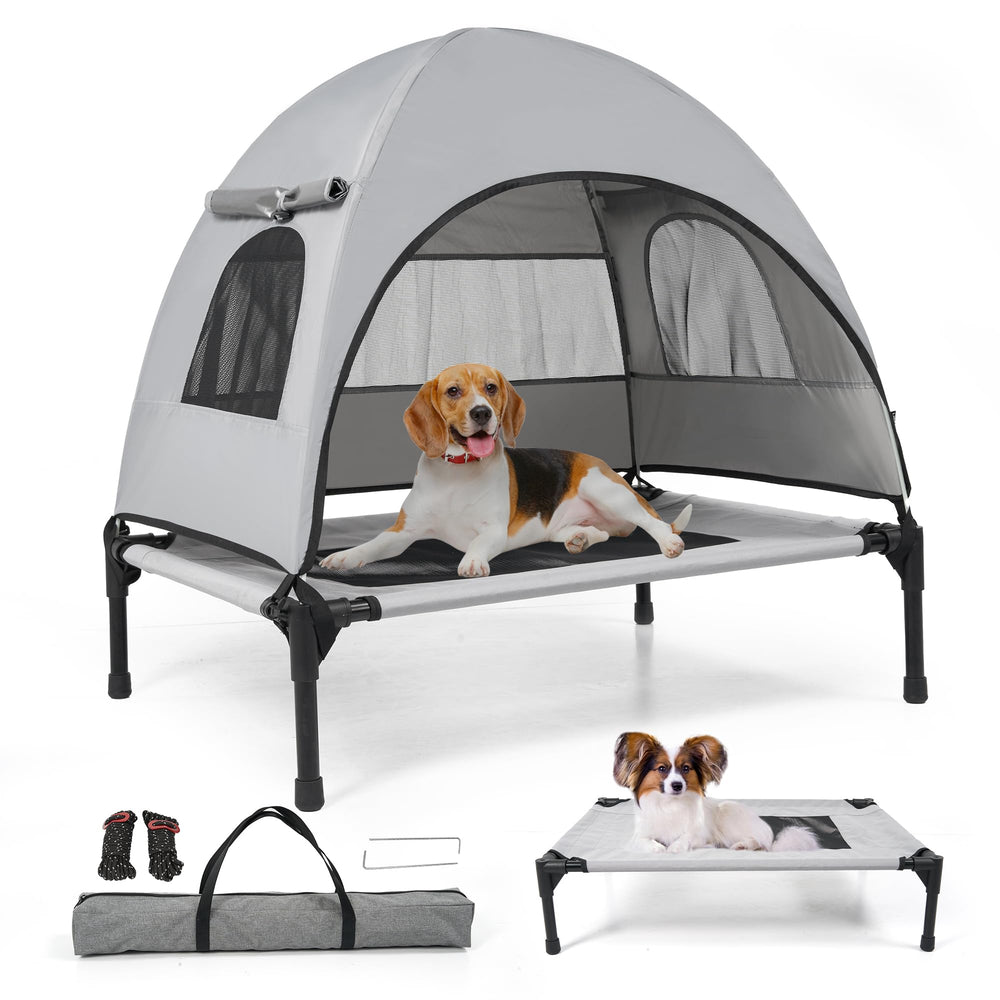Cama elevada para perro con dosel Aimease ofrece descanso sombreado al aire libre