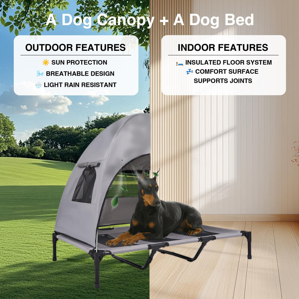 Aimease cama elevada para perro, confort ventilado para días cálidos.