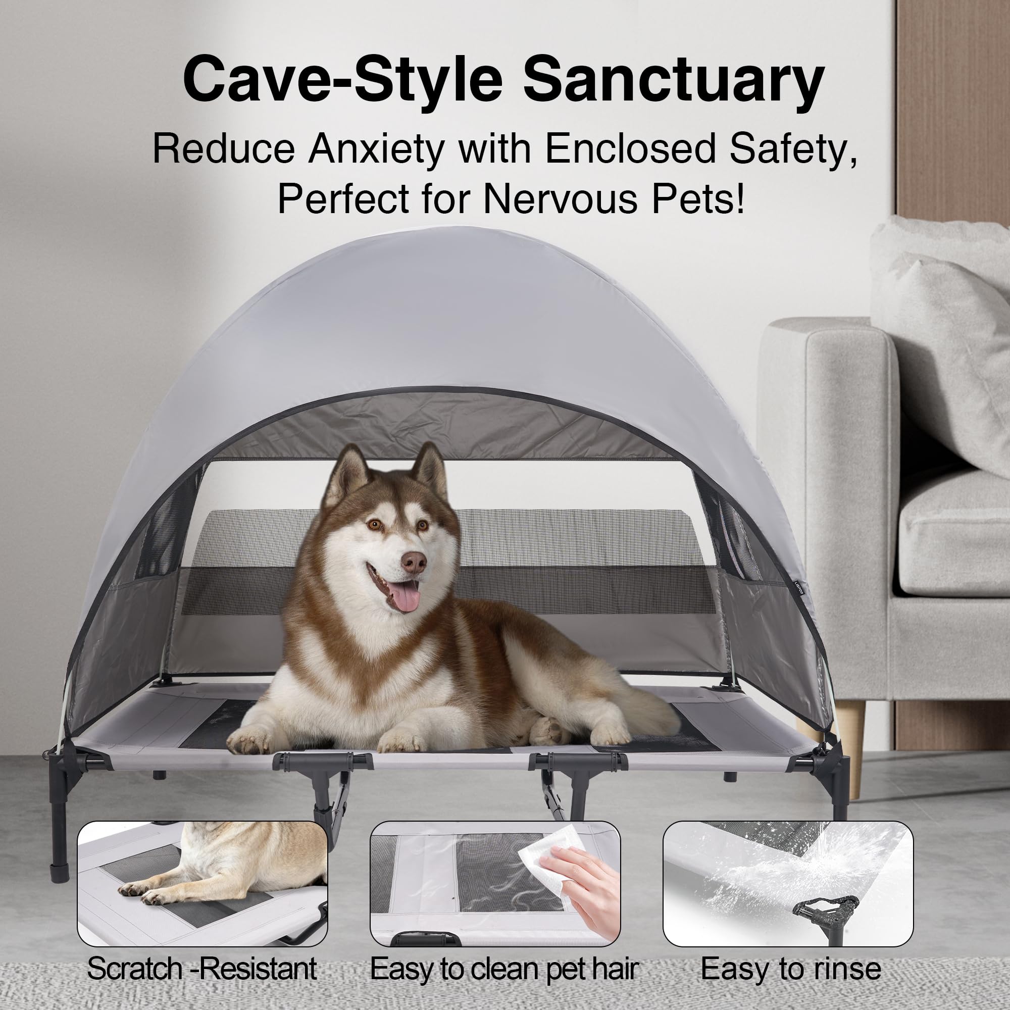 Aimease diseño tipo den para perro, refugio seguro en exteriores.