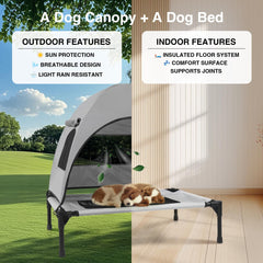 Ventanas de malla y cortina ajustable para ventilación en la cama de perro Aimease