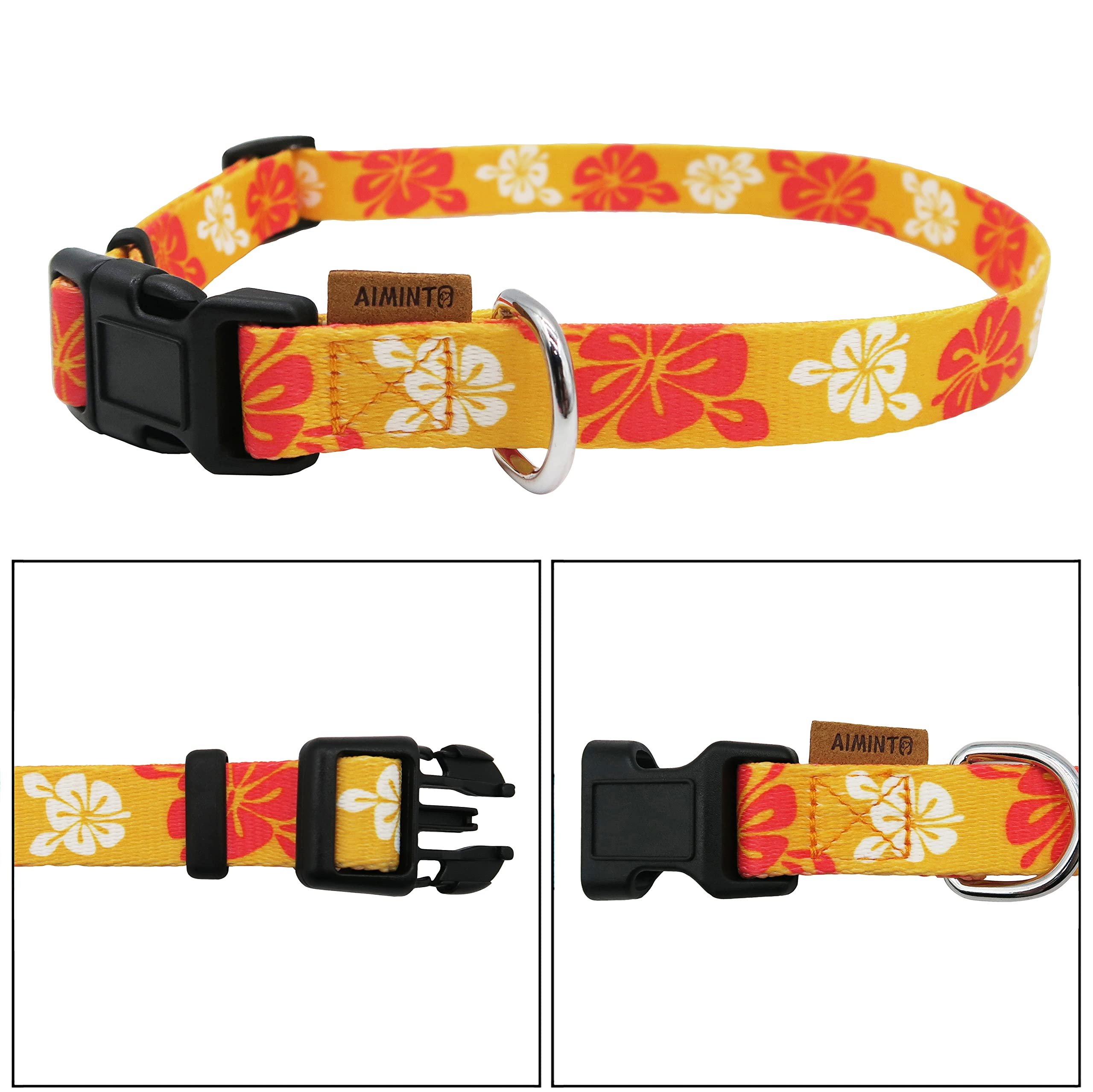 Aiminto collar con patrón hawaiano, diseño llamativo para paseos diarios.