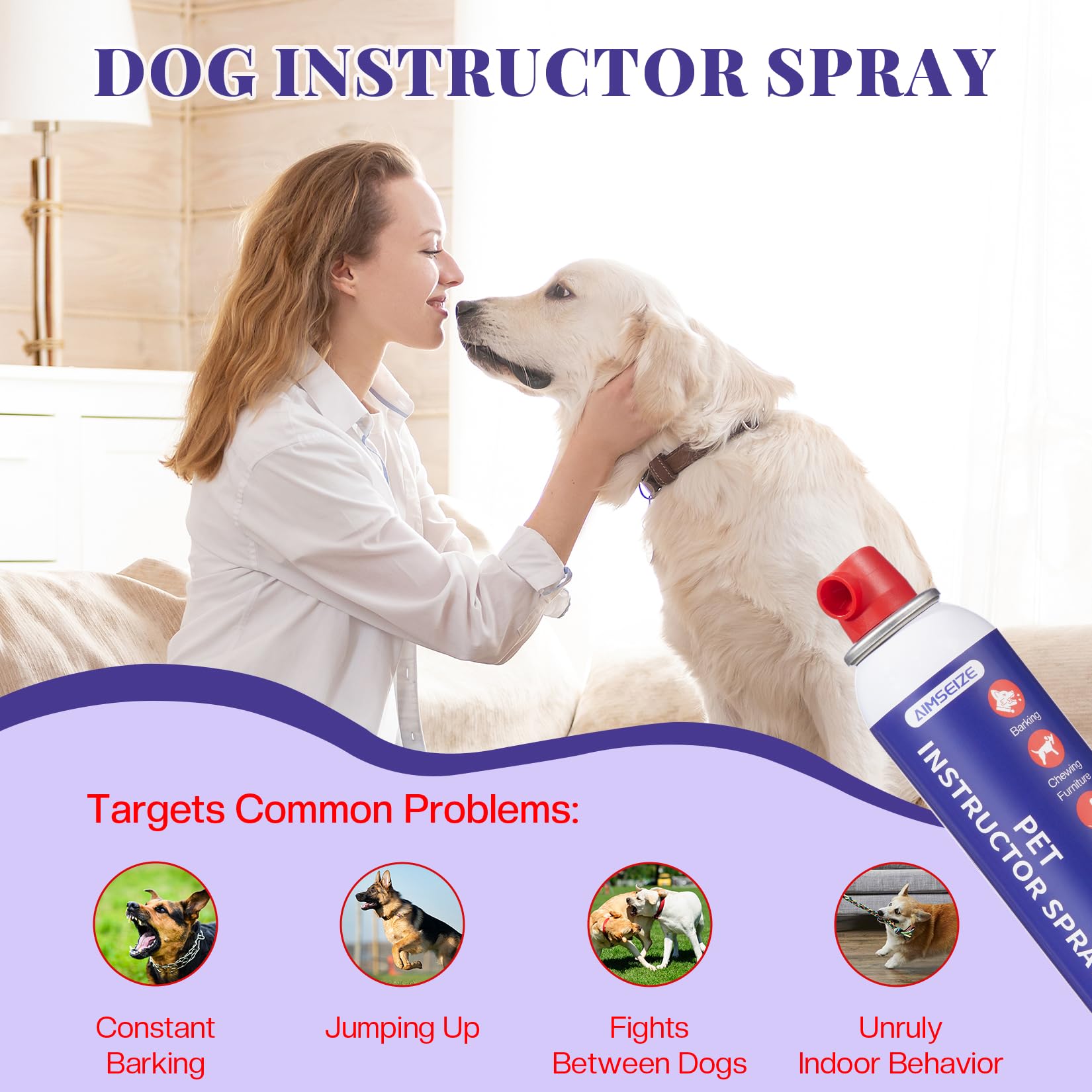 AIMSEIZE Corrector para perros: controla saltos y mordidas durante el entrenamiento.