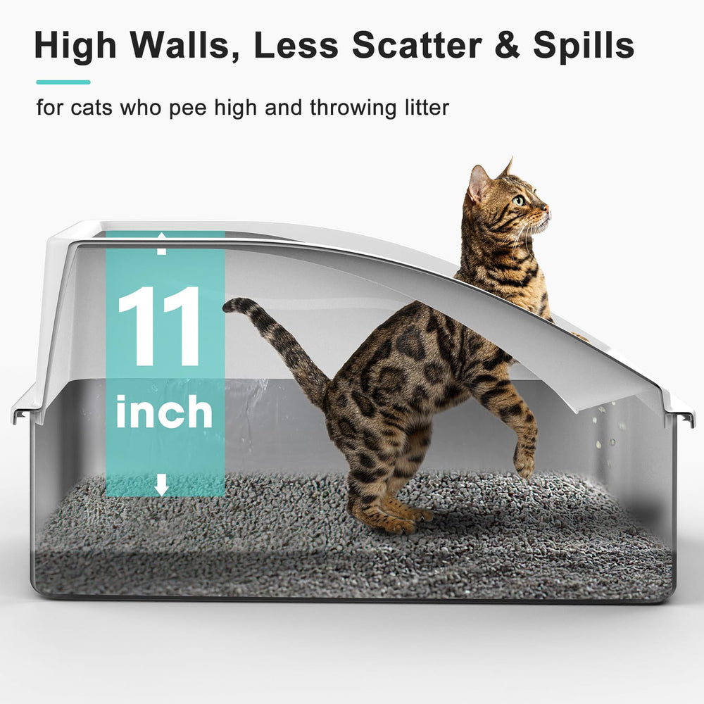 Conjunto de dos cajas AIPERRO de acero inoxidable, ideal para hogares multi-gatos.