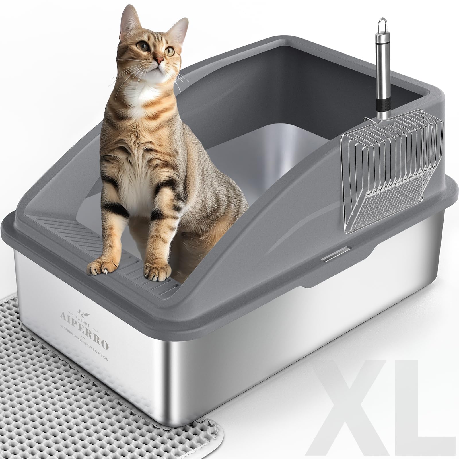 Aiperro caja de arena para gatos con tapa cerrada reduce derrames y ofrece privacidad.