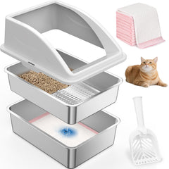 Caja AIPERRO con tamiz doble de acero inoxidable para limpieza eficiente