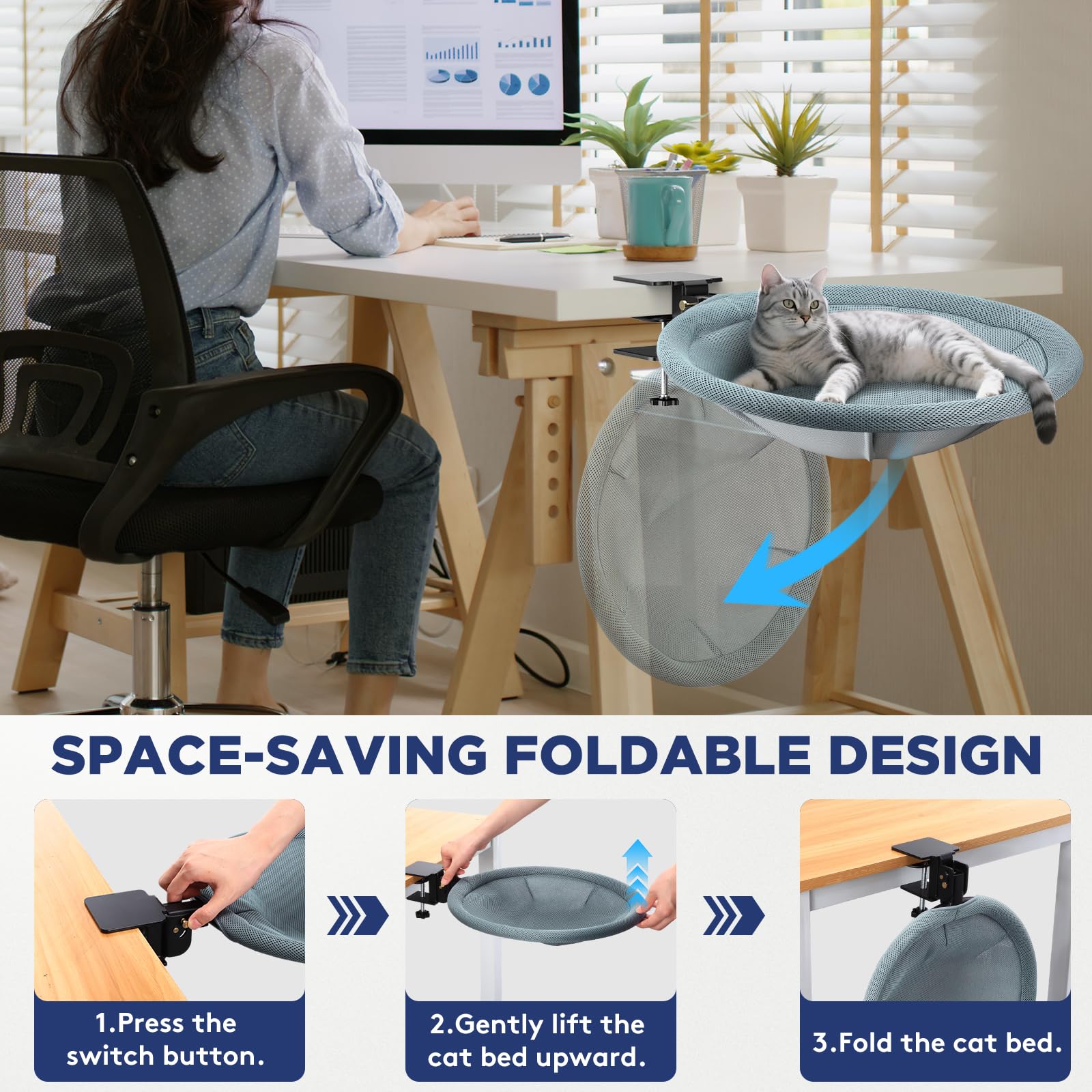 AIPERRO Diseño 90 grados plegable: ahorro de espacio en mesa y juego
