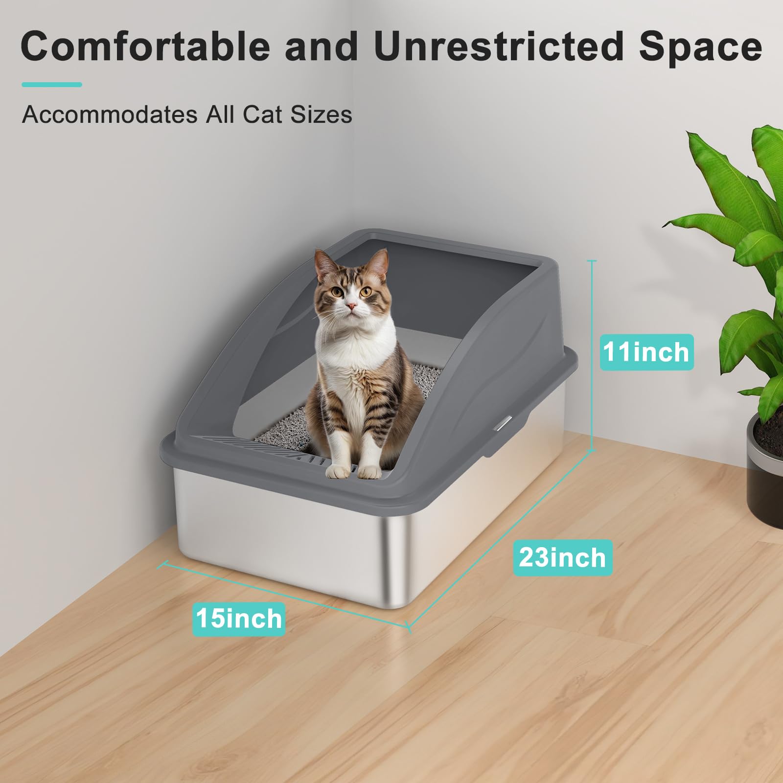 Conjunto de 2 bandejas AIPERRO para hogares con varios gatos.