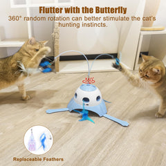 AIPERRO juguete pluma giratoria, mantiene al felino activo con movimiento dinámico.