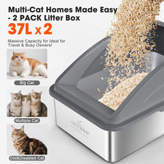 Bandeja XL con medidas 58 x 38 x 28 cm para gatos grandes.