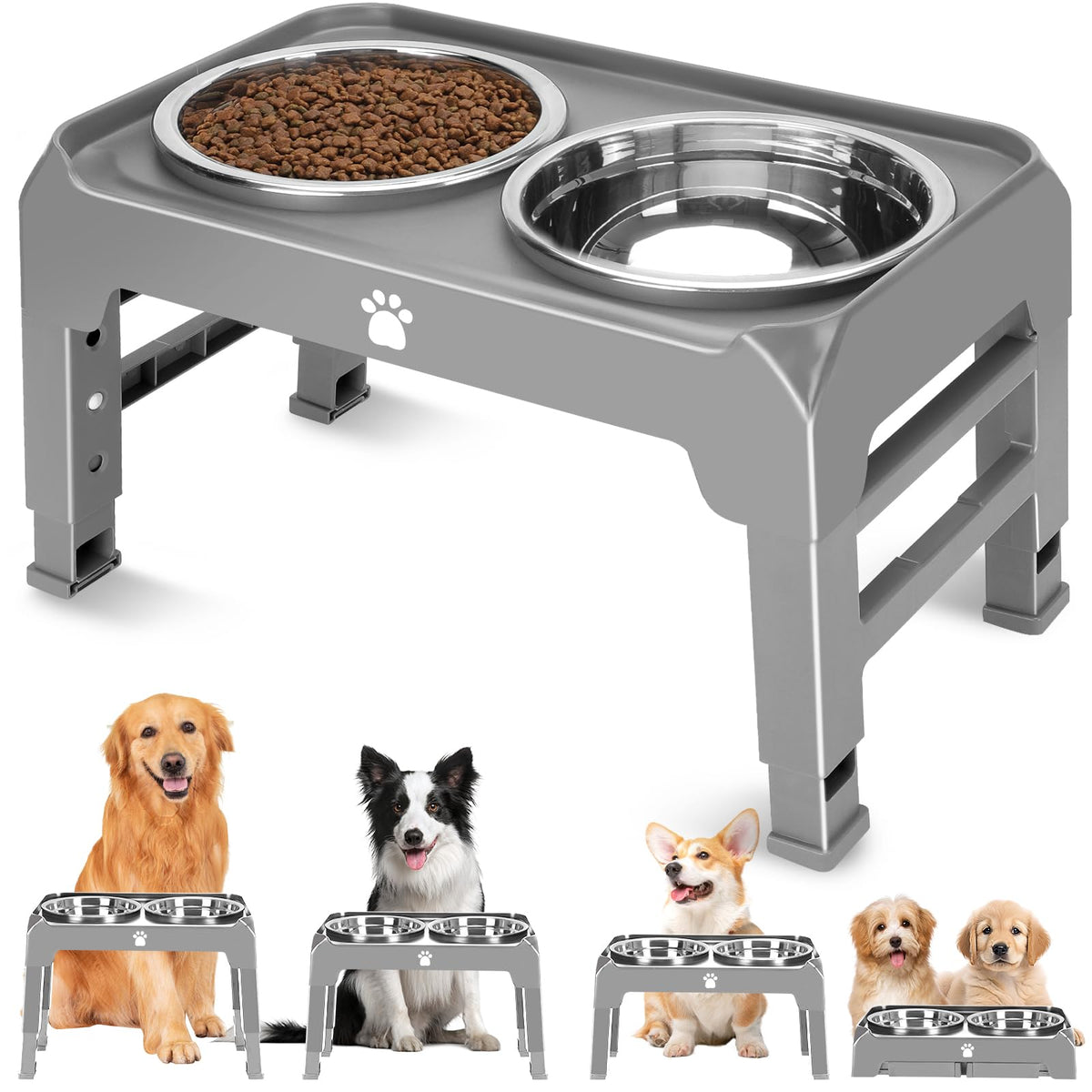 AirMX soporte elevado para perros con cuencos mejora la postura al comer
