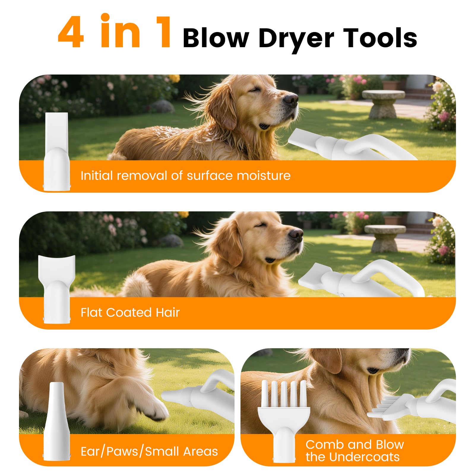 Airrobo Dog Dryer bajo ruido para mascotas sensibles.