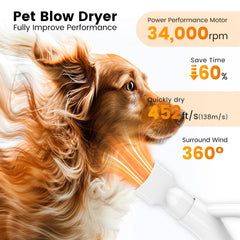 Airrobo Dog Dryer con cuatro boquillas para cuidados diferenciados.