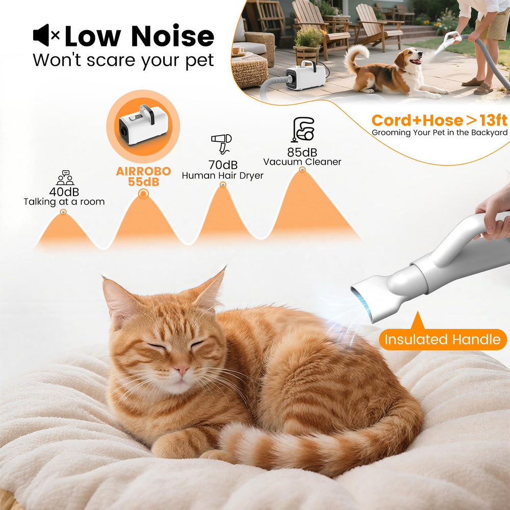 Airrobo Dog Dryer diseño compacto con filtro desmontable.