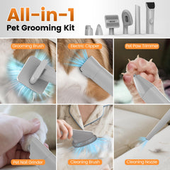 Kit AIRROBO de peluquería 7 en 1 para grooming de perros en casa.