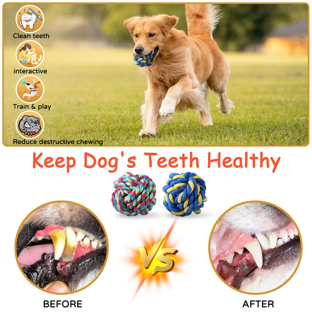 Aitmexcn bolas de cuerda para perros grandes para buscar y masticar.