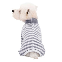 AITOLI Dog Striped Recovery Suit cierre con botones: pongo y quito con facilidad.
