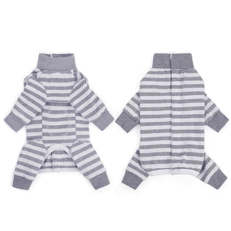AITOLI Dog Striped Recovery Suit manga larga: cubre el pelaje y facilita la limpieza.
