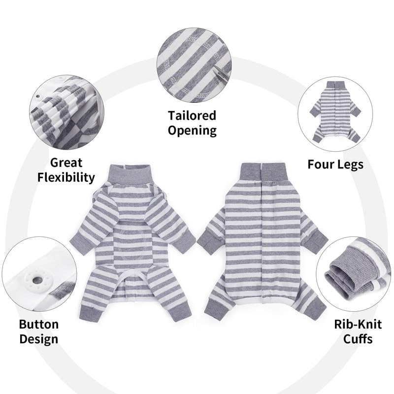 AITOLI Dog Striped Recovery Suit uso interior: ayuda a mantener el entorno libre de pelos.