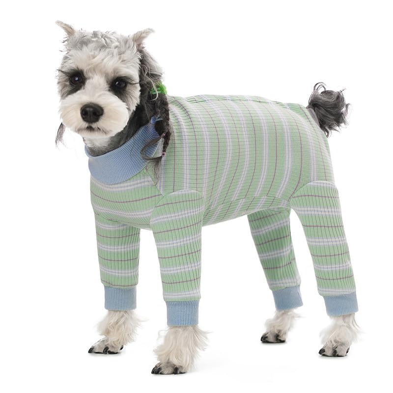 AITOLI Pijama perro rayas recuperación: cubre y protege durante la curación.