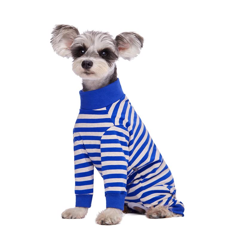 AITOLI traje de recuperación para perro rayas, vista trasera, evita lamidos y protege la herida.