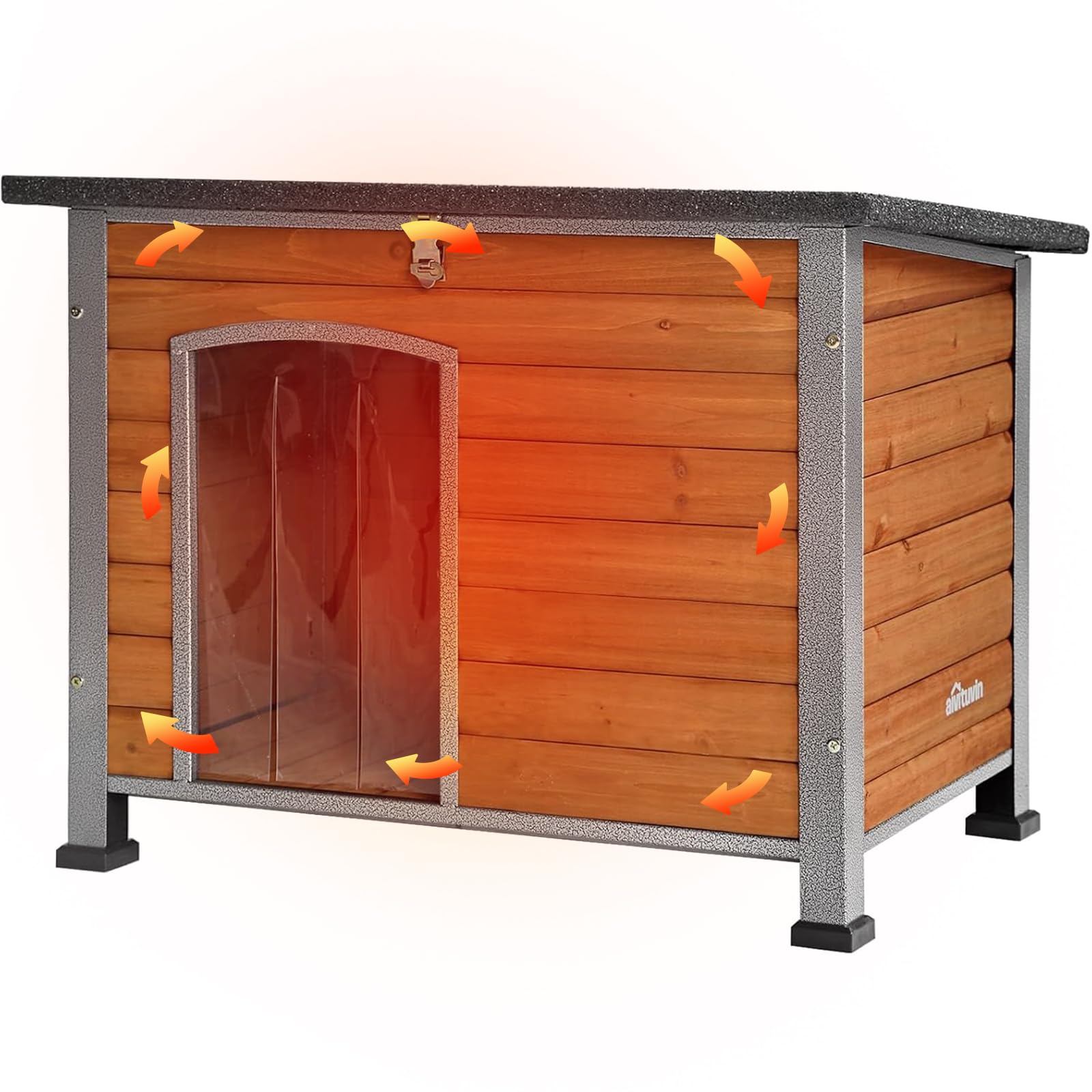 Aivituvin: casa para perros con marco de hierro resistente para exterior.