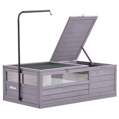 Aivituvin casa tortuga madera grande, vista frontal, seguridad y espacio para tu mascota.