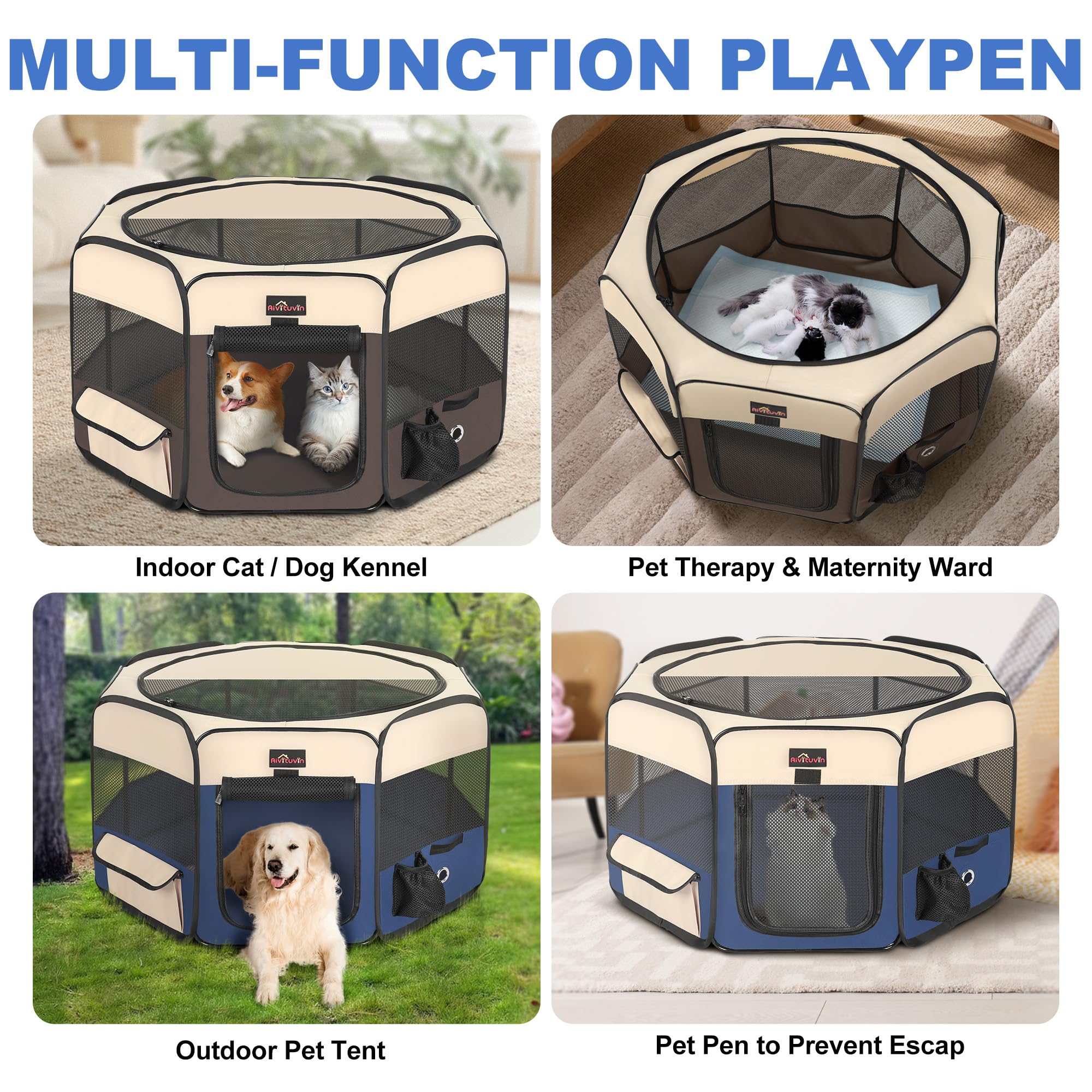 Aivituvin jaula apta para interior y exterior, ideal para mascotas pequeñas o medianas.