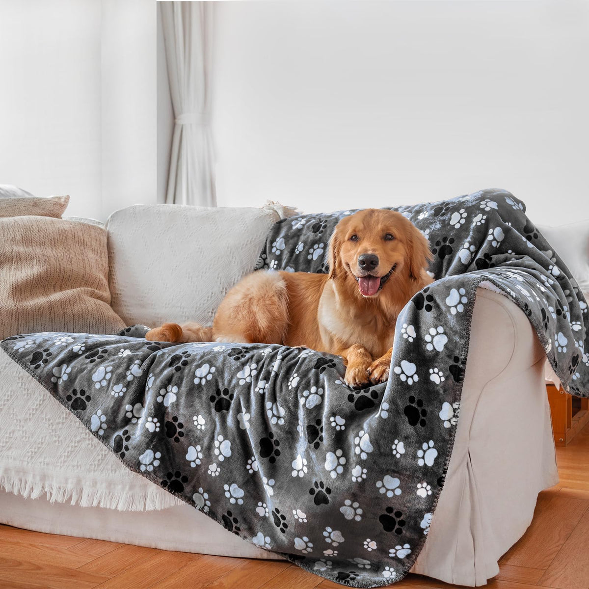 AIWEK manta impermeable para mascotas, frente sherpa suave para siestas cálidas