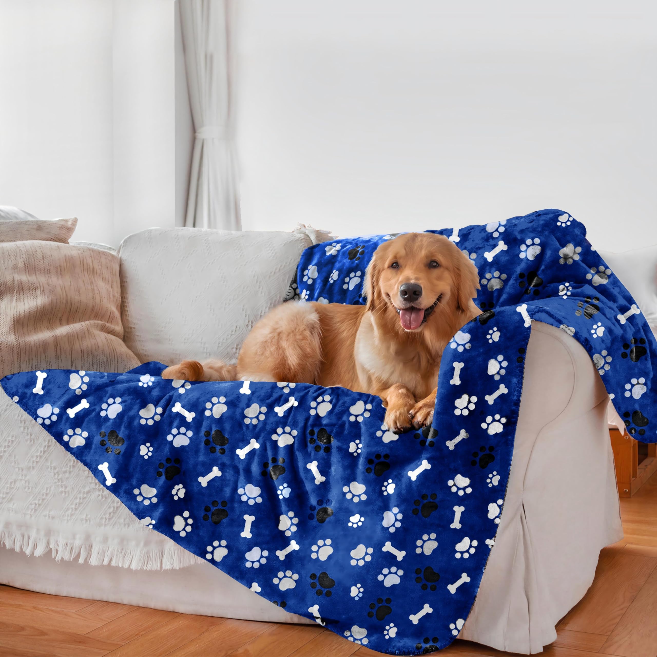 AIWEK manta para perros con capa impermeable azul protege tus muebles.
