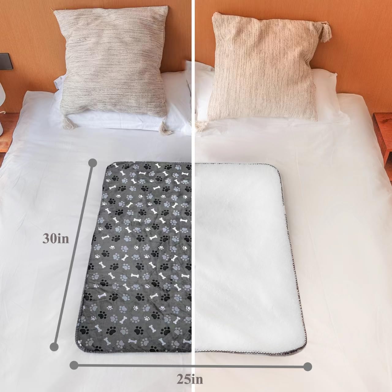 AIWEK manta perro dimensiones 25x30, tamaño práctico para perros y gatos.