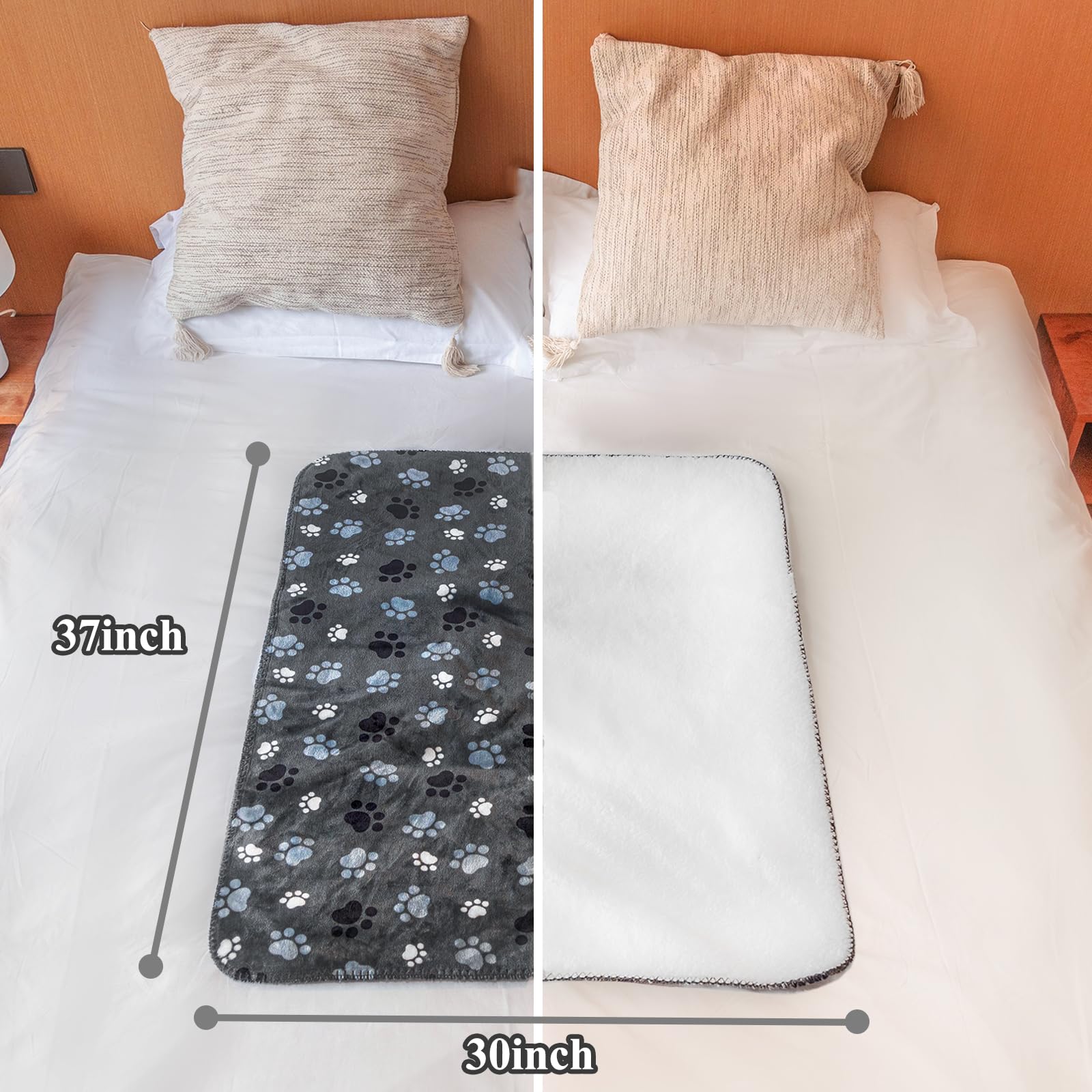 AIWEK manta 40x30 pulgadas gris con pelo sherpa suave.