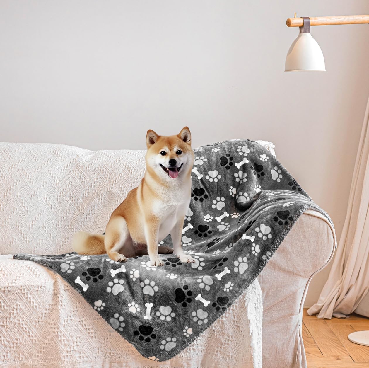 AIWEK manta perro impermeable estampada, protege sofá y muebles de manchas.