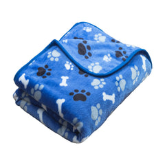 AIWEK manta para perros con patitas y huesos, textura suave para mayor comodidad