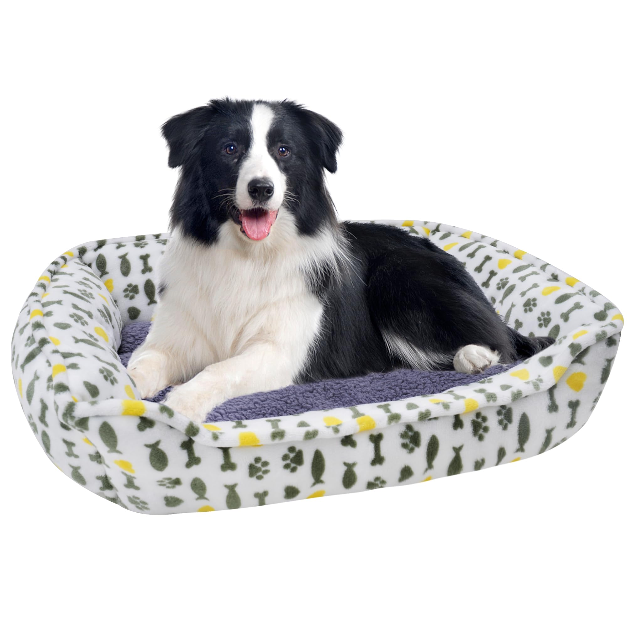 AIWIKIDE cama-perro sofa rectangular gris para descanso cómodo